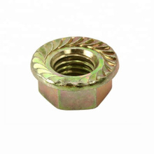 Carbon Steel Coated Yellow Zinc Hex Flange Nut DIN6923